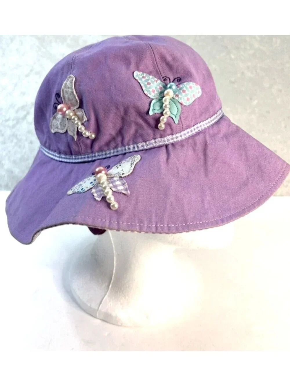 WALLAROO KIDS LIDS Bucket Hat Sophia Sun Beach Girls Kids Purple Butterflies